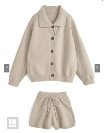 카라 부착 가디건 x 숏팬츠 니트 셋업[ac2596]