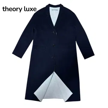 theory luxe 더블 페이스 체스터 코트 바이컬러 네이비 그레이