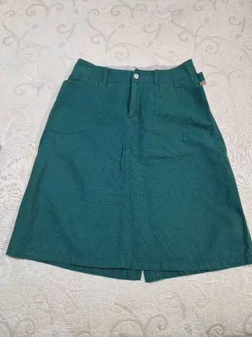 팔라스 팰리스 그린 린넨 미디 스커트