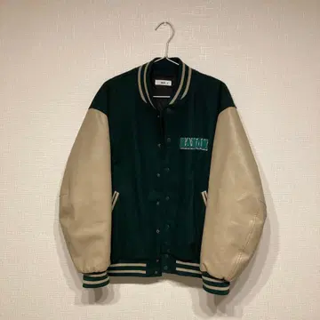 WEGO 바시티 자켓 그린 베이지 M