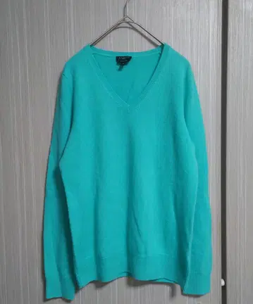 TALBOTS 터콰이즈 블루 그린 V넥 니트 캐시미어 스웨터 S