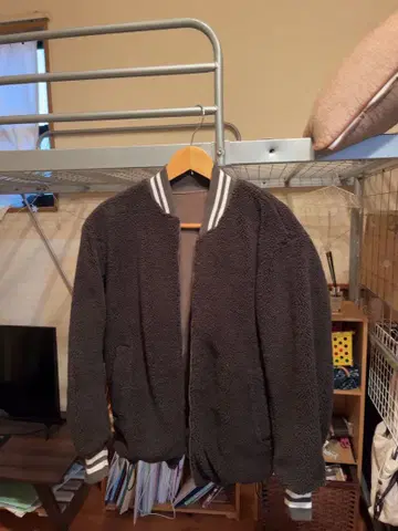 보아 자켓 스트라이프 옷깃 리버서블