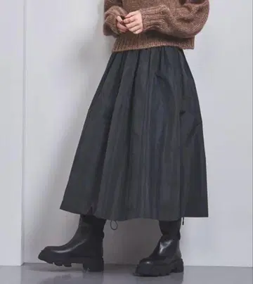 유나이티드 애로우즈 UNITED ARROWS 체크 타프타 플레어 스커트