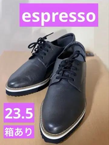 [ 에스프레소 ] 여성용 블랙 가죽 신발 23.5