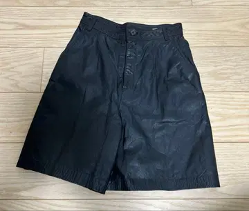 루니 천연 가죽 숏팬츠 블랙