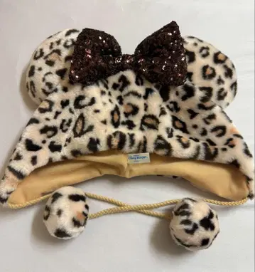 디즈니 팬 캡 레오파드 무늬 브라운