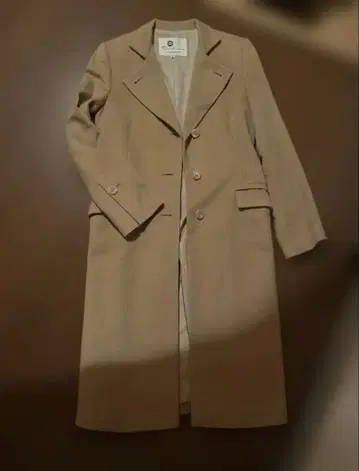 캐시미어 100% 베이지 더블 브레스트 롱 코트 카멜