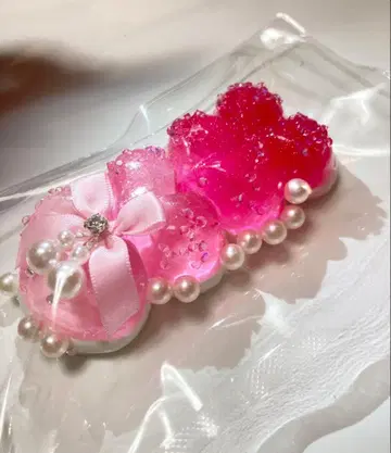 반짝이 선생님 핑크 4연 하트 스퀴즈