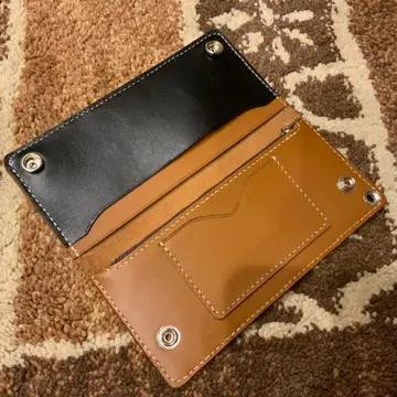 하자품 미사용 트래커 월렛 핸드메이드 천연 가죽 스무스 가죽