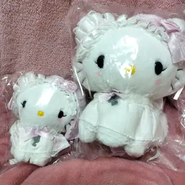 챠미키티 봉제 인형 마스코트 2세트 산리오 화이트 프릴
