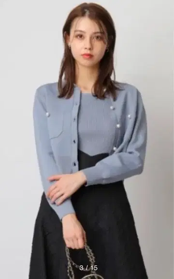 리랜드트루 니트 가디건 펄 단추 자켓 가디건 앙상블 M