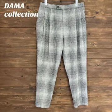 [다마 컬렉션] 그레이 계열 체크 무늬 플리츠 슬랙스 M