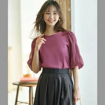 [ 새상품 ] anySiS [ 세탁 가능 ] 마조리카 슬리브 풀오버