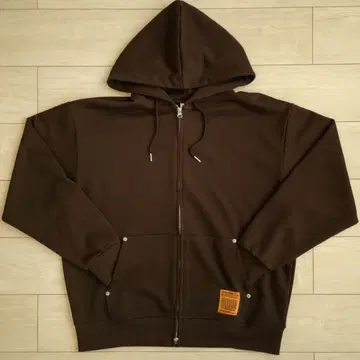 브라운 풀 집업 후드티 후드 부착 L 사이즈