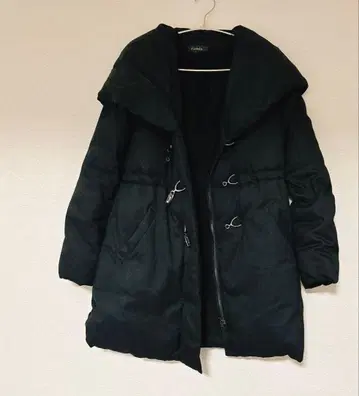 rienda 후드 부착 블랙 다운 자켓 M