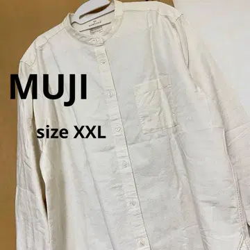 무인양품 워싱 스탠드 카라 셔츠 루즈한 사이즈 XXL