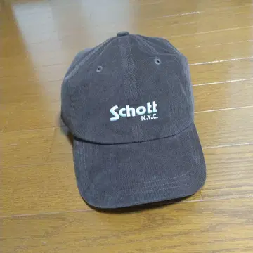 미사용 새상품 Schott 샷 브라운 코듀로이 캡