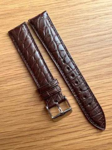 18mm 악어 가죽 벨트 다크 브라운 남성용 손목시계용 2