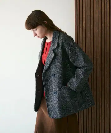 Shelly island 헤링본 오버 자켓