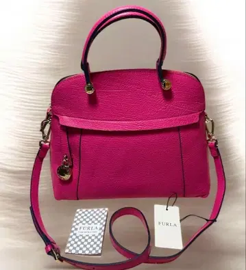 미사용 새상품 FURLA 훌라 하이퍼 2way 핸드백 비비드 핑크