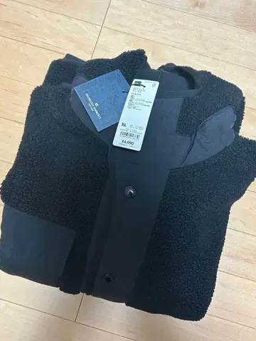 GU 엔지니어드 가먼츠 보아 플리스 스냅 후드티 XL 블랙