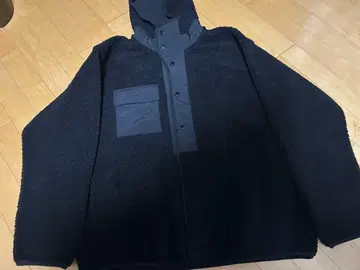 GU 엔지니어드 가먼츠 보아 플리스 스냅 후드티 XL 블랙