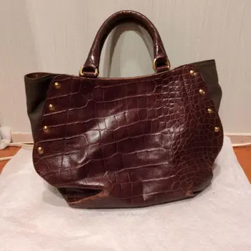 훌라 다크 브라운 크로커다일풍 토트백