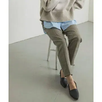 어반 리서치 허리밴딩 체크 캐주얼 이지 팬츠 여성용