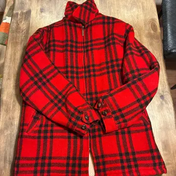 80s 엘엘빈 USA제 울 보아 자켓 버팔로 체크