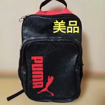 PUMA 백팩 블랙/빨간색 합성 피혁 박스 사이즈