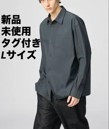 미사용 새상품 UNIQLO C 브로드 오버사이즈 셔츠 다크 그린 L