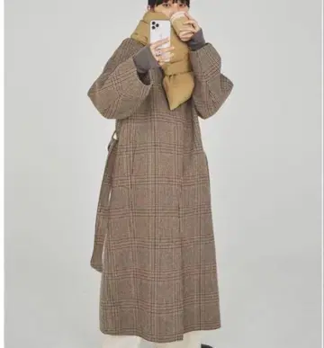 TODAYFUL 스텐 칼라 체크 코트