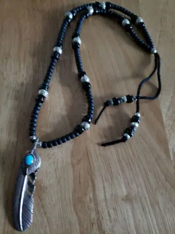 tady&king 터콰이즈 깃털 목걸이