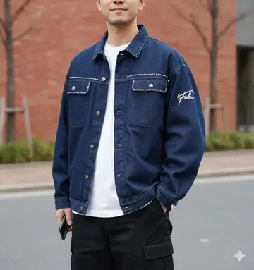 90s FUBU 헤비웨이트 자수 데님 자켓 G 긴팔 2XL