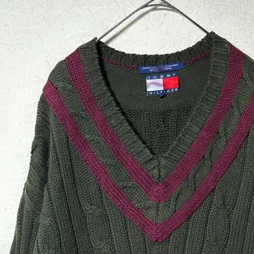 90s 타미힐피거 코튼 케이블 칠드런 니트 스웨터
