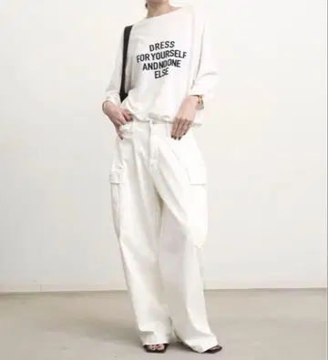 GOOD GRIEF! 와이드 카고 팬츠 S 화이트 라빠르망