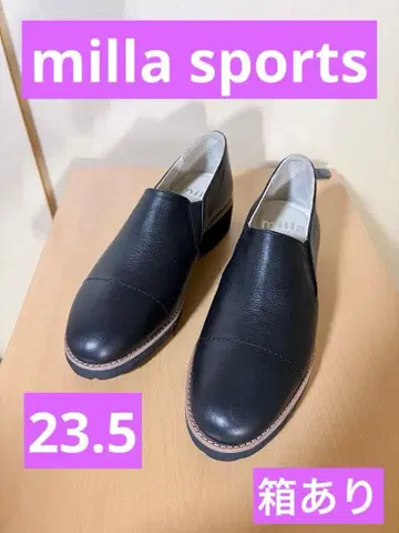 [밀라 스포츠] 블랙 가죽 로퍼 여성용 신발