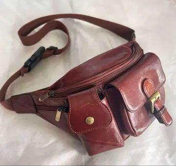 Snobbist 브라운 가죽 바디백 웨스트 파우치