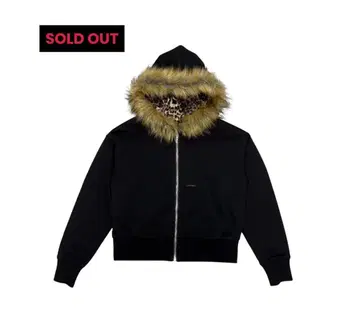 9/S PROJECT FUR ZIP HOODIE - BLACK