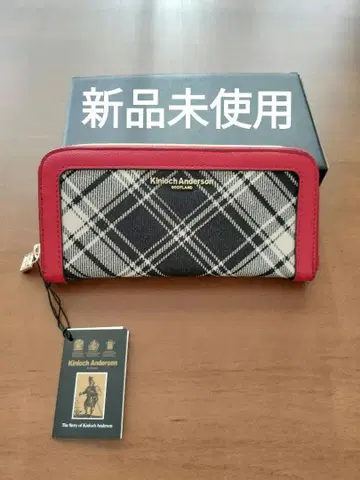 킨록 앤더슨 라운드 지퍼 지갑 체크 무늬 지갑