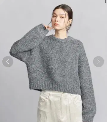 스팽글 크루넥 니트 숏 기장