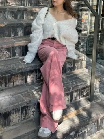 LILY BROWN 코듀로이 하이라이즈 와이드 팬츠