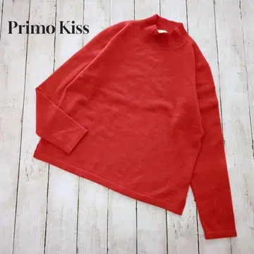 Primo Kiss 빨간색 캐시미어 100% 하이넥 스웨터