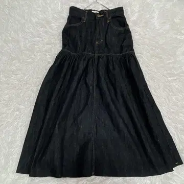 Lee. earth. 롱 플레어 스커트 새상품급 다크 데님 허리 하이