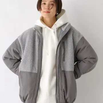 LEPSIM 립시임 절개 스탠드 보아 자켓 그레이 프리 사이즈