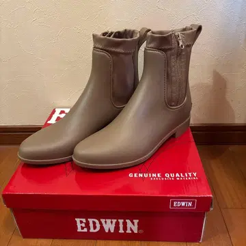 EDWIN 베이지 밴딩 레인 신발