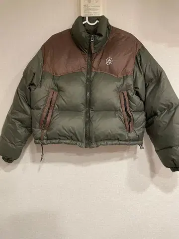카키/브라운 숏 기장 다운 자켓 블루종