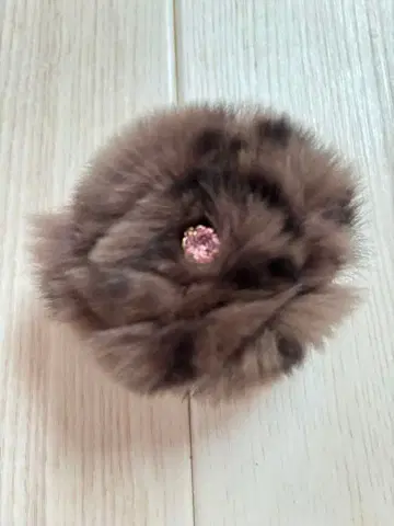 컴플렉스 비즈 브라운 퍼 스톤 장식 머리핀