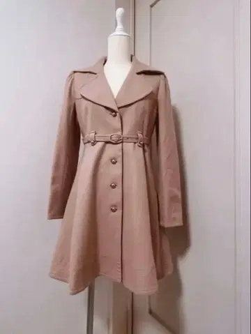 새상품급 윌 셀렉션 핑크 울 코트