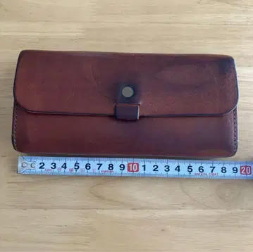 SLOW 천연 가죽 브라운 장지갑 스냅 버튼 슬로우